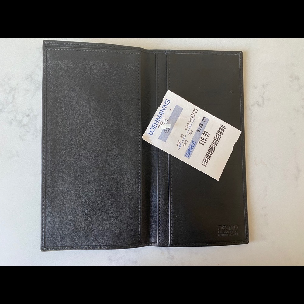 Desmo Black Leather Bi-Fold Wallet - Made in Italy